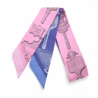 エルメス ツイリー Merveilleuses Lanternes スカーフ シルク ピンク×ブルー