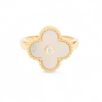 ヴァンクリーフ&アーペル ヴィンテージアルハンブラ シェル ダイヤ リング 750(YG) 6.7g 52