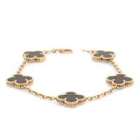 ヴァンクリーフ&アーペル ヴィンテージアルハンブラ 5P オニキス ブレスレット 750(YG) 11.5g 刻印消えかけ