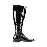 シャネル ココマーク パテントレザー ロングブーツ 36 1/2 レディース