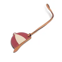 エルメス パドック ボンベイ チャーム レザー ボルドー×ブラウン