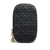 ディオール レディディオール カナージュ レザー ポーチ ブラック