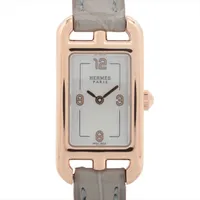 エルメス ナンタケット NA2.170 PG PG×革 QZ ホワイトシェル文字盤