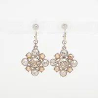 シャネル ココマーク 10V ピアス(両耳用) GP×ラインストーン シルバー