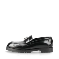 エルメス フォーブル レザー ローファー レディース ブラック コンスタンス ラバーソール