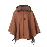 ヴィトン ウール ポンチョ 38 レディース ブラウン  FGC007QWE モノグラム ハンガー付き 毛羽立ち有