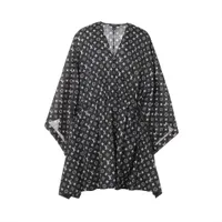 ヴィトン 20SS コットン ポンチョ 38 レディース ブラック×ホワイト  RW201W モノグラム ハンガー付き