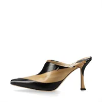 ジミーチュウ レザー サンダル 36 レディース ブラック×ベージュ 箱あり 小傷あり