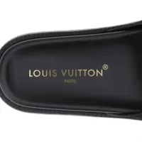 Louis Vuitton ブラックベルベットサンダル Louis Vuitton LV Isola Line 24 years Suede Sandals 38 Ladies