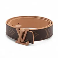 ヴィトン M0593W AC4202 ベルト 80 PVC×レザー ブラウン×キャメル