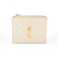 サンローランパリ モノグラム YSL YBL575879 レザー コンパクトウォレット アイボリー