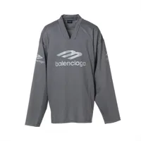 BALENCIAGA シャツ長袖 ロゴ スポーツアイコン 779988 新品 Balenciaga 23 years Nylon Long T shirts XXS Men's Gray 3b Sports
