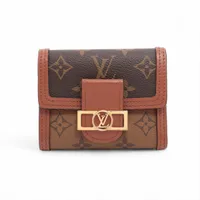 ヴィトン モノグラムリバース ポルトフォイユドーフィーヌコンパクト M68725 ブラウン コンパクトウォレット RFID反応あり