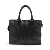 ボッテガヴェネタ イントレチャート レザー ビジネスバッグ ブラック