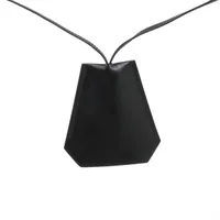 エルメス クロシェット □O:2011 ネックレス レザー ブラック