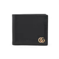 グッチ GGマーモント 428725 レザー コンパクトウォレット ブラック
