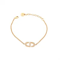 ディオール CDロゴ ブレスレット GP×ラインストーン ゴールド