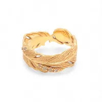 アガット ダイヤ リング K18(YG) 6.3g 0.08