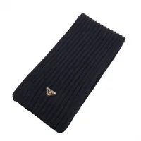 プラダ トライアングル マフラー ウール ネイビー 1FS137