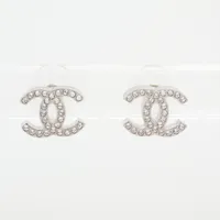 シャネル ココマーク B26V ピアス(両耳用) メタル×ラインストーン シルバー
