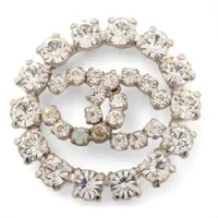 シャネル ココマーク 00A ブローチ GP×ラインストーン シルバー