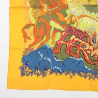 エルメス カレ90 THE ALFEE AUBE 夜明け スカーフ シルク オレンジ