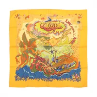 エルメス カレ90 THE ALFEE AUBE 夜明け スカーフ シルク オレンジ