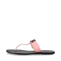 グッチ GGマーモント レザー サンダル 39 レディース ブラック×ピンク トングサンダル