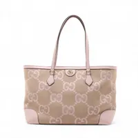 グッチ ジャンボGG キャンバスxレザー トートバッグ ピンクxベージュ 631685