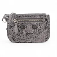 バレンシアガ ルカゴール レザー コインケース シルバー