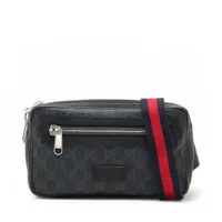 グッチ GGスプリーム PVCxレザー ボディバッグ ブラック 474293