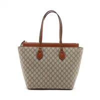 グッチ GGスプリーム PVCxレザー トートバッグ ベージュ 415721