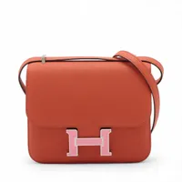 エルメス コンスタンス3 ミニ18 ヴォーエプソン テールバテューxローズコンフェッティ シルバー金具 Y:2020年