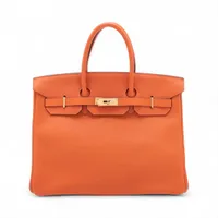 エルメス バーキン35 ルトゥルネ トゴ オレンジ ゴールド金具 □L:2008年