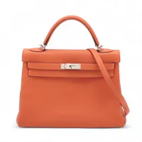 エルメス ケリー32 ルトゥルネ トゴ オレンジ シルバー金具 □Q:2013年