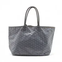 ゴヤール サンルイPM PVCxレザー トートバッグ グレー