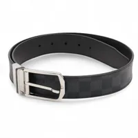 ヴィトン M8203 ベルト ポンヌフ35MM JJ2283 ベルト 85 PVC×レザー ブラック ダミエ リバーシブル