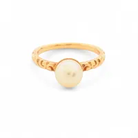 アガット パール リング K18(YG) 3.2g 約7.0mm