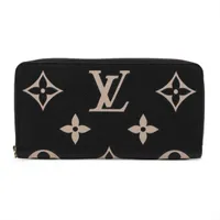 ヴィトン バイカラーモノグラムアンプラント ジッピーウォレット M80481 ノワール×クレーム ラウンドジップウォレット RFID反応あり