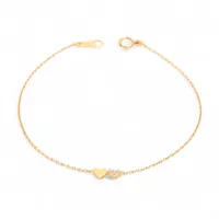 アガット ダイヤ ブレスレット K18(YG) 0.8g 0.03