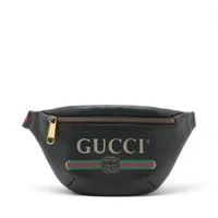 グッチ ロゴプリント レザー ウエストポーチ ブラック 527792