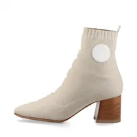 エルメス ヴォルヴェール ニット×レザー ブーツ 38 レディース ベージュ エクスリブリス