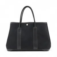 エルメス ガーデンパーティ36 PM トワルオフィシエxネゴンダ ブラック シルバー金具 □H:2004年