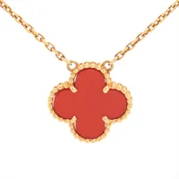 ヴァンクリーフ&アーペル ヴィンテージアルハンブラ カーネリアン ネックレス 750(YG) 5.4g