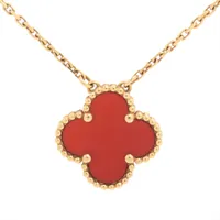 ヴァンクリーフ&アーペル ヴィンテージアルハンブラ カーネリアン ネックレス 750(YG) 5.0g