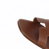 エルメス オラン レザー サンダル 35 1/2 レディース ブラウン 保存袋