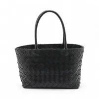 ボッテガヴェネタ イントレチャート レザー トートバッグ ブラック