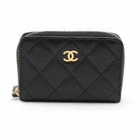 シャネル マトラッセ キャビアスキン コインケース ブラック ゴールド金具