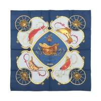 エルメス カレ90 SPRINGS スプリングス スカーフ シルク ネイビー