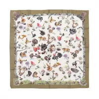 エルメス カレ90 Champignons シャンピニオン スカーフ シルク ホワイト×グリーン